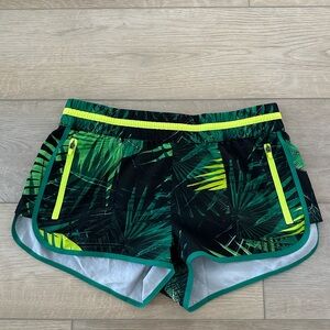 Fabletics Green and Black Athletic Shorts